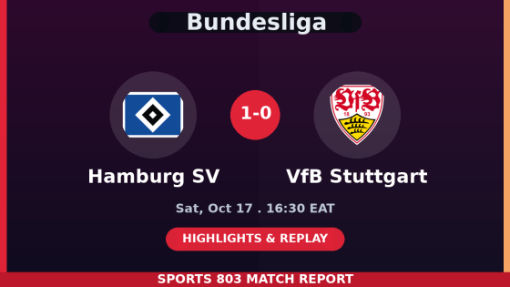 Hamburg SV vs VfB Stuttgart – Sports 803 match graphic