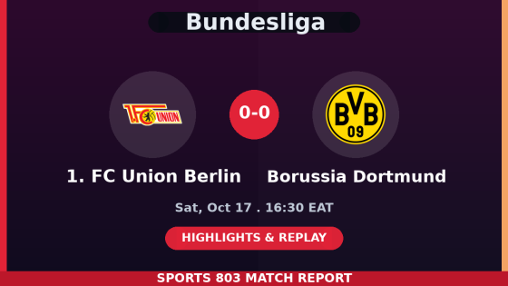 1. FC Union Berlin vs Borussia Dortmund – Sports 803 match graphic