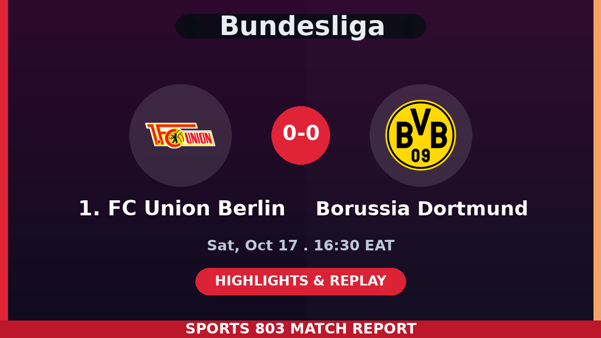 1. FC Union Berlin vs Borussia Dortmund – Sports 803 match graphic