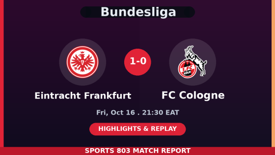 Eintracht Frankfurt vs FC Cologne – Sports 803 match graphic