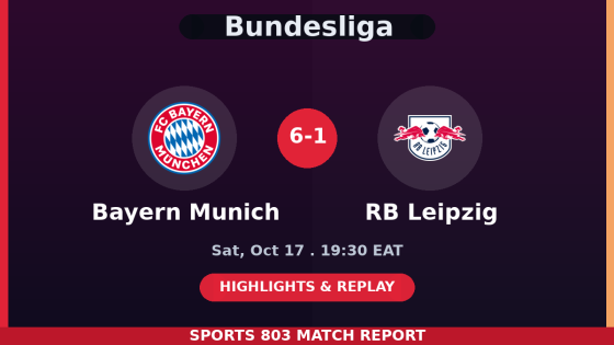 Bayern Munich vs RB Leipzig – Sports 803 match graphic