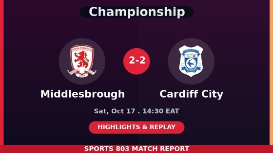 Middlesbrough vs Cardiff City – Sports 803 match graphic