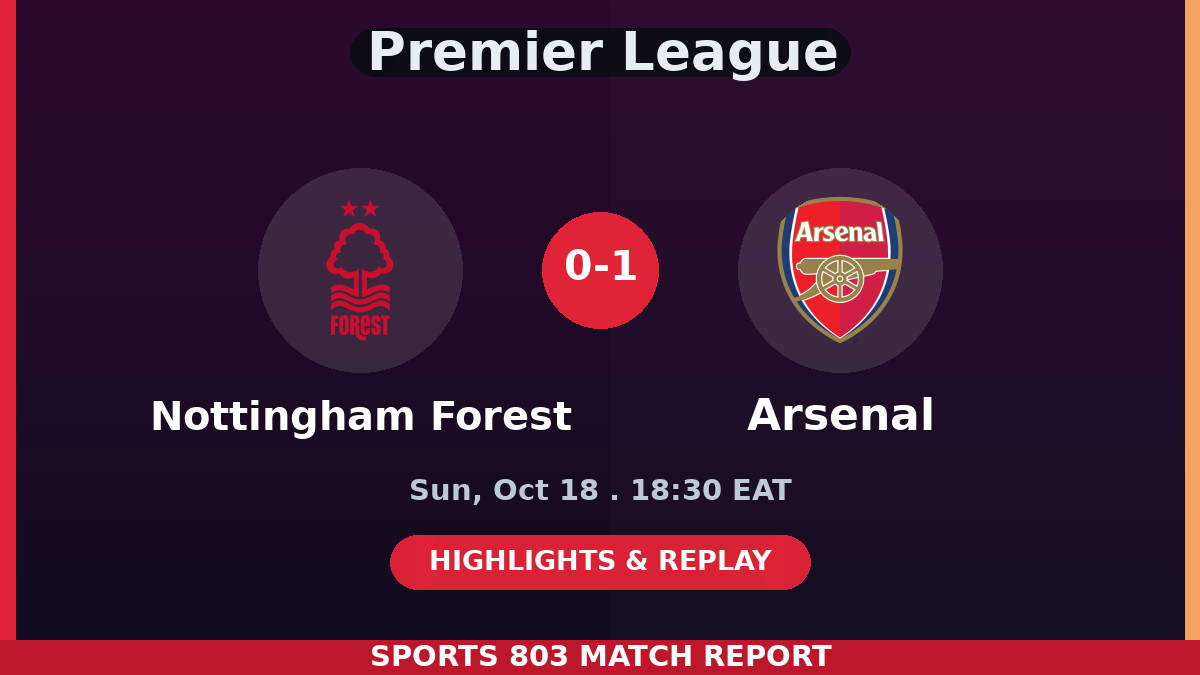 Nottingham Forest vs Arsenal – Sports 803 match graphic