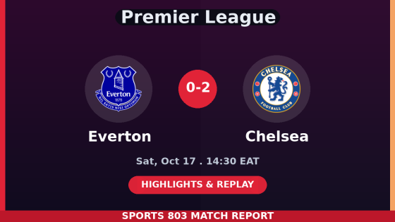 Everton vs Chelsea – Sports 803 match graphic