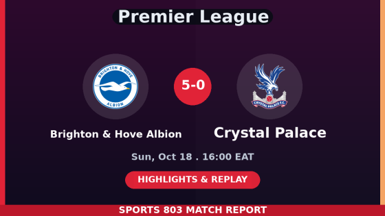Brighton & Hove Albion vs Crystal Palace – Sports 803 match graphic
