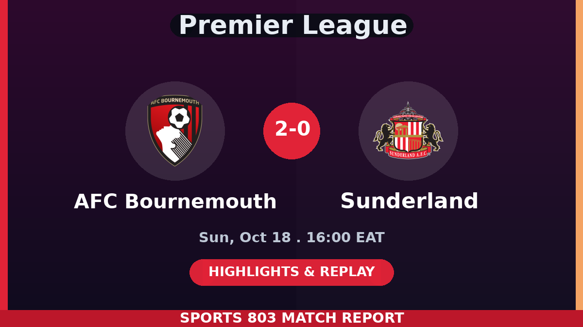 AFC Bournemouth vs Sunderland – Sports 803 match graphic