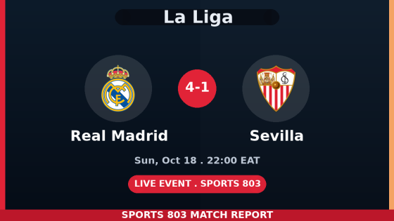 Real Madrid vs Sevilla – Sports 803 match graphic