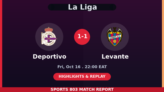Deportivo vs Levante – Sports 803 match graphic