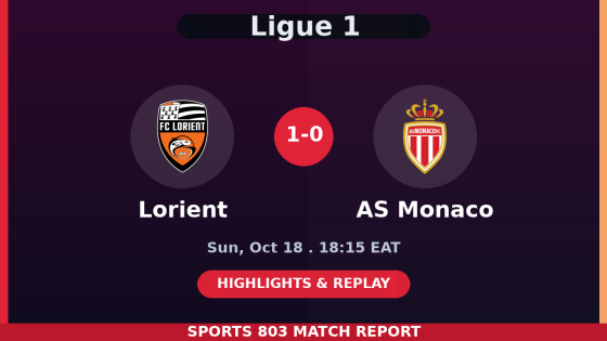 Lorient vs AS Monaco – Sports 803 match graphic