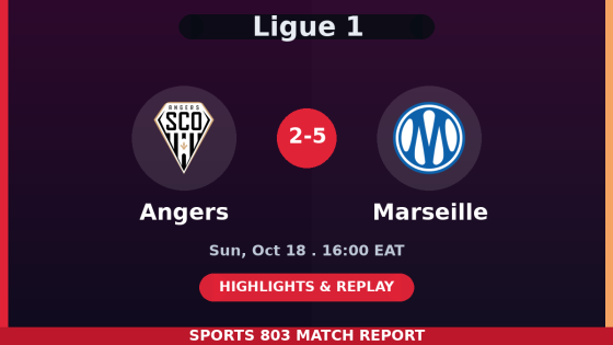 Angers vs Marseille – Sports 803 match graphic