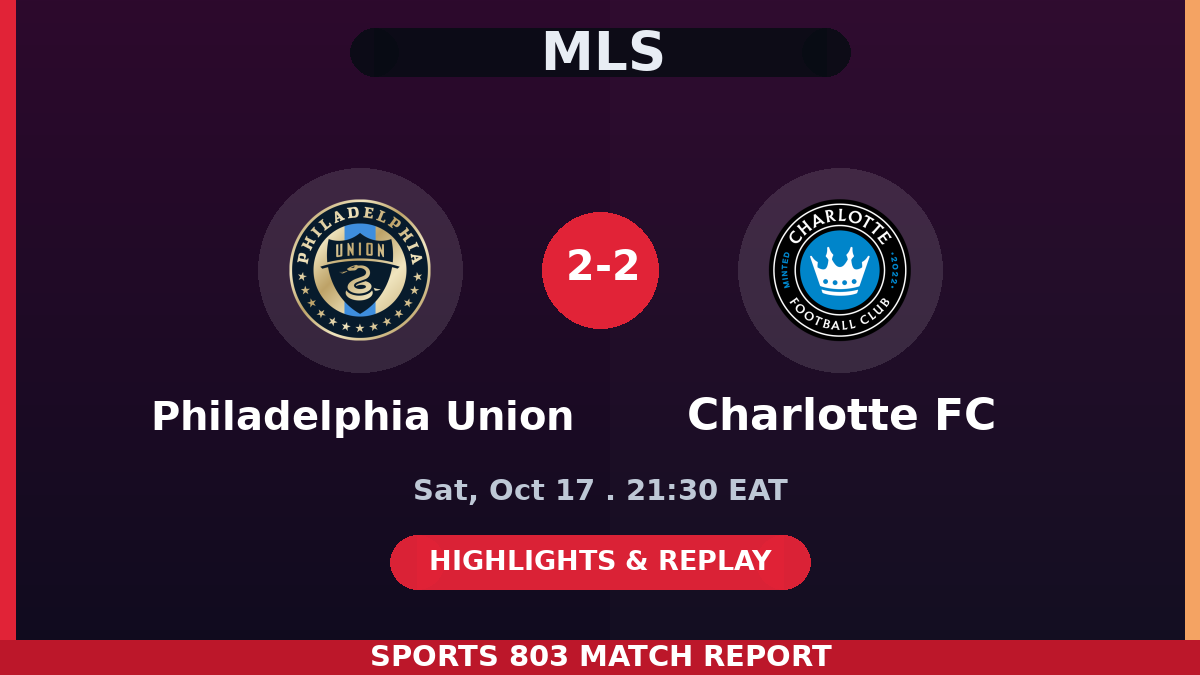 Philadelphia Union vs Charlotte FC – Sports 803 match graphic
