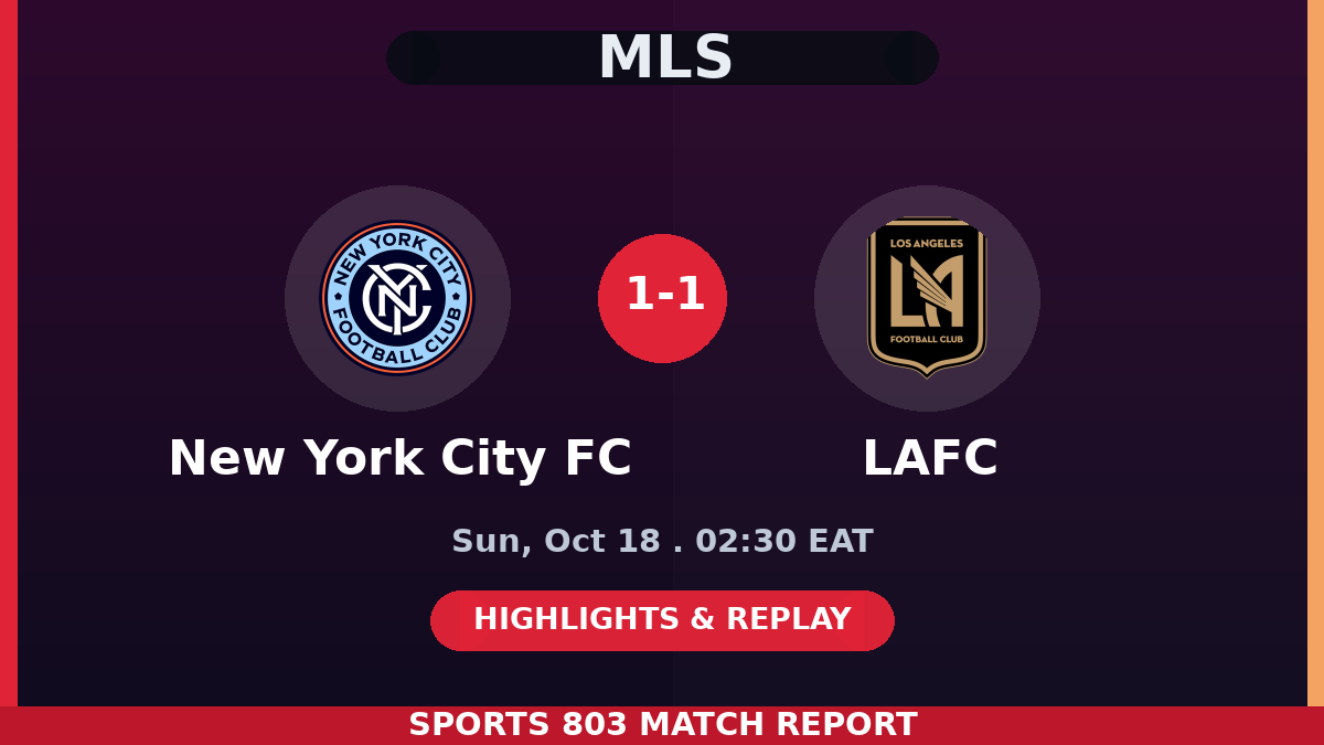 New York City FC vs LAFC – Sports 803 match graphic