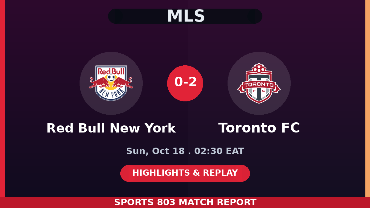 Red Bull New York vs Toronto FC – Sports 803 match graphic