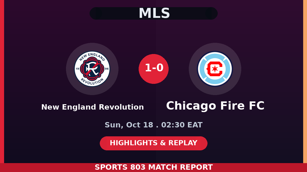 New England Revolution vs Chicago Fire FC – Sports 803 match graphic