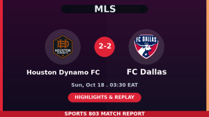 Houston Dynamo FC vs FC Dallas – Sports 803 match graphic