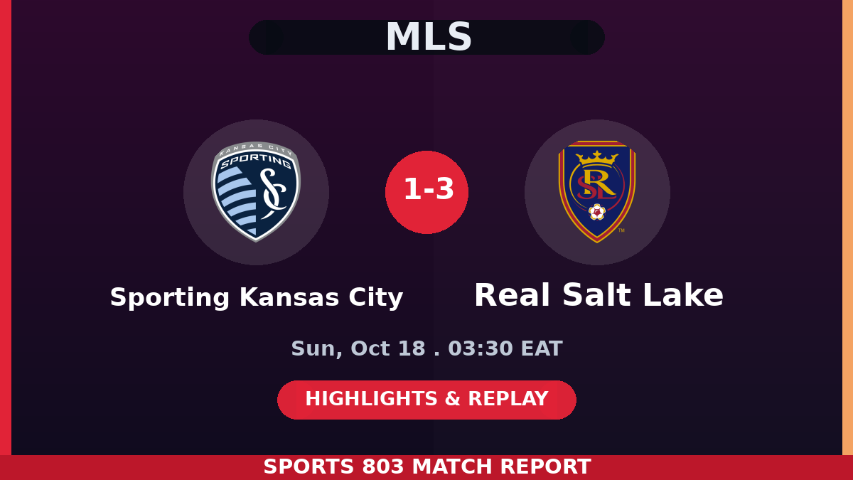 Sporting Kansas City vs Real Salt Lake – Sports 803 match graphic