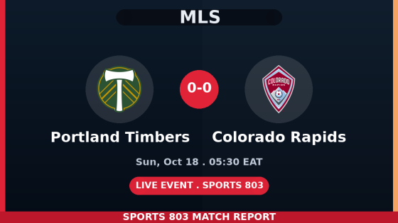 Portland Timbers vs Colorado Rapids – Sports 803 match graphic