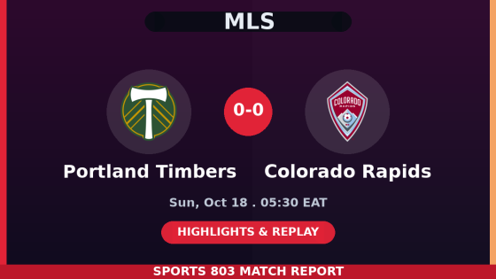 Portland Timbers vs Colorado Rapids – Sports 803 match graphic