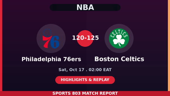 Philadelphia 76ers vs Boston Celtics – Sports 803 match graphic