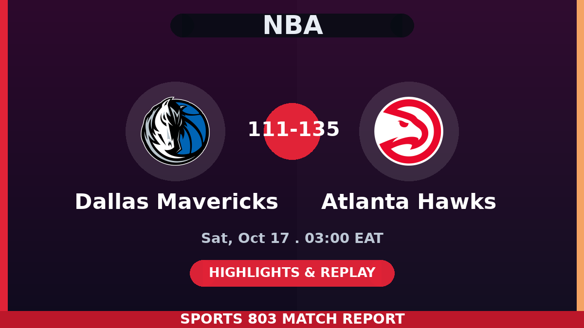 Dallas Mavericks vs Atlanta Hawks – Sports 803 match graphic