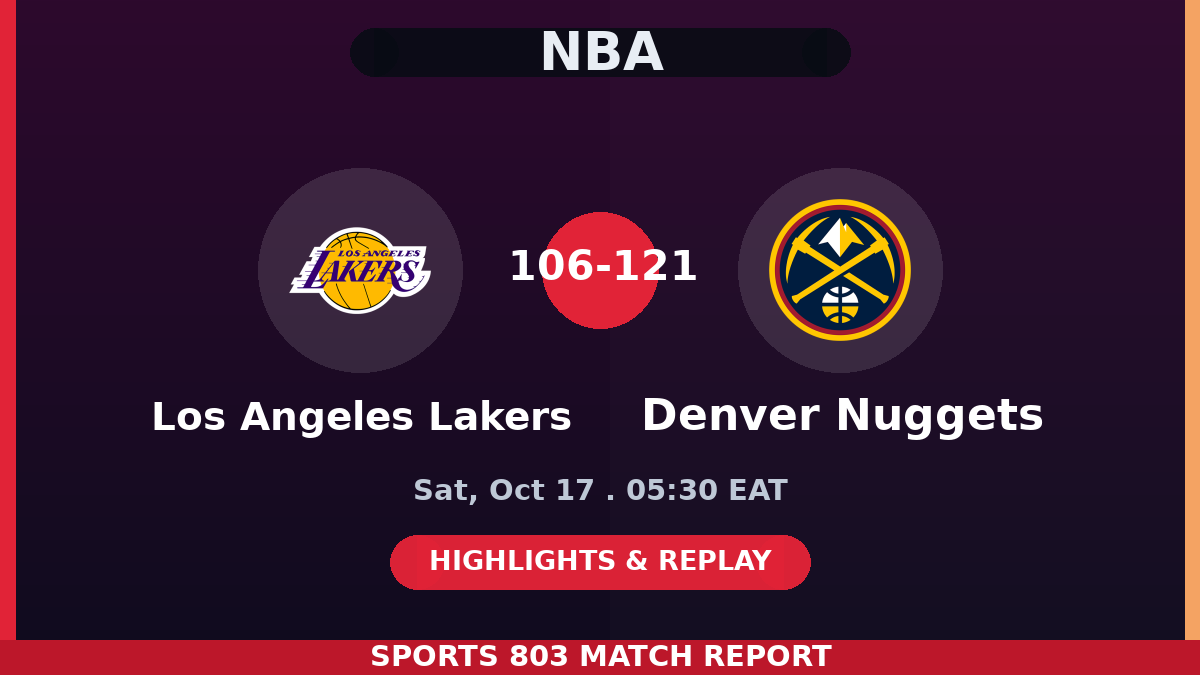 Los Angeles Lakers vs Denver Nuggets – Sports 803 match graphic