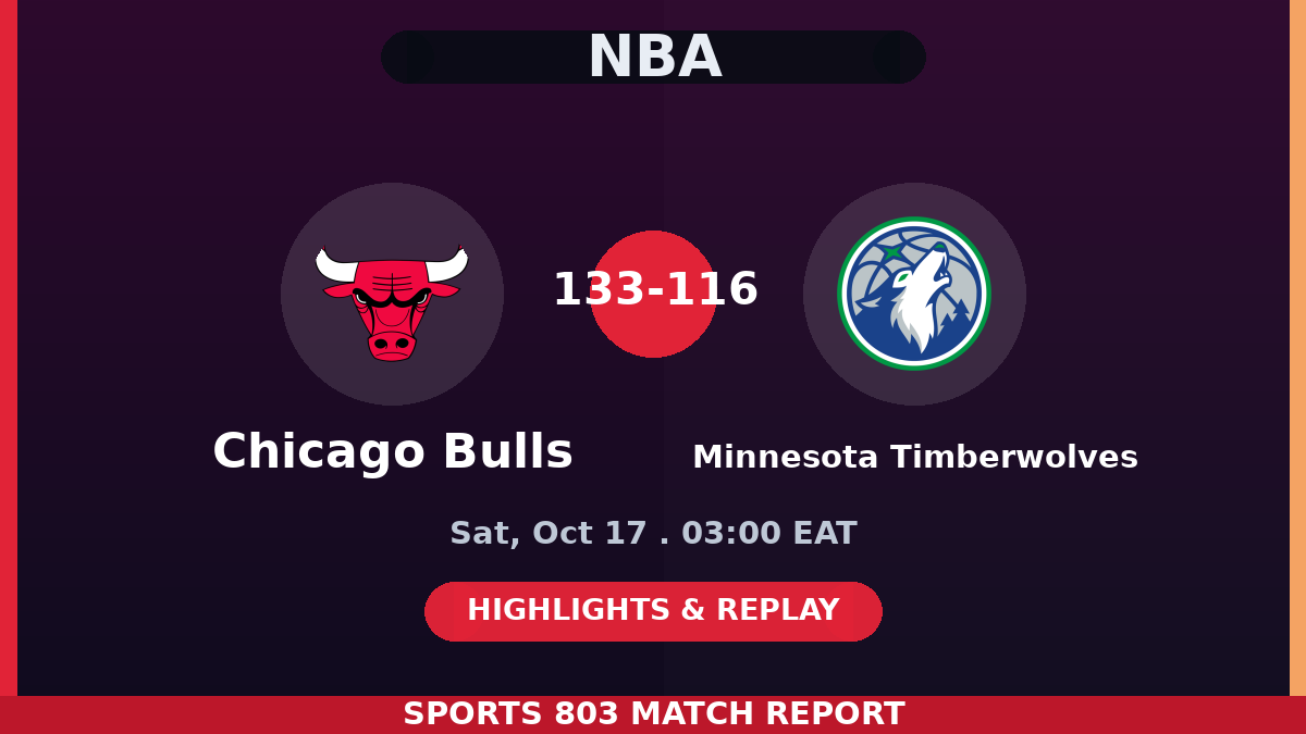 Chicago Bulls vs Minnesota Timberwolves – Sports 803 match graphic