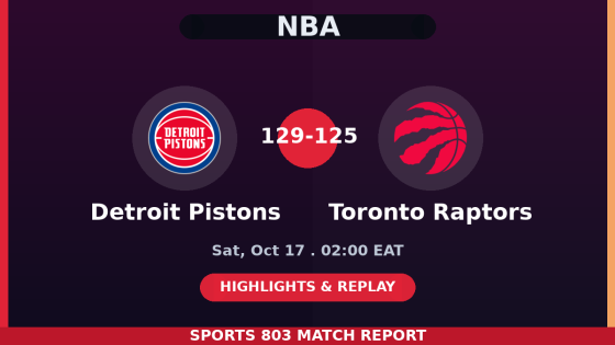 Detroit Pistons vs Toronto Raptors – Sports 803 match graphic