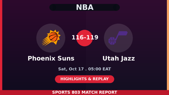 Phoenix Suns vs Utah Jazz – Sports 803 match graphic