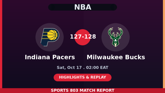 Indiana Pacers vs Milwaukee Bucks – Sports 803 match graphic