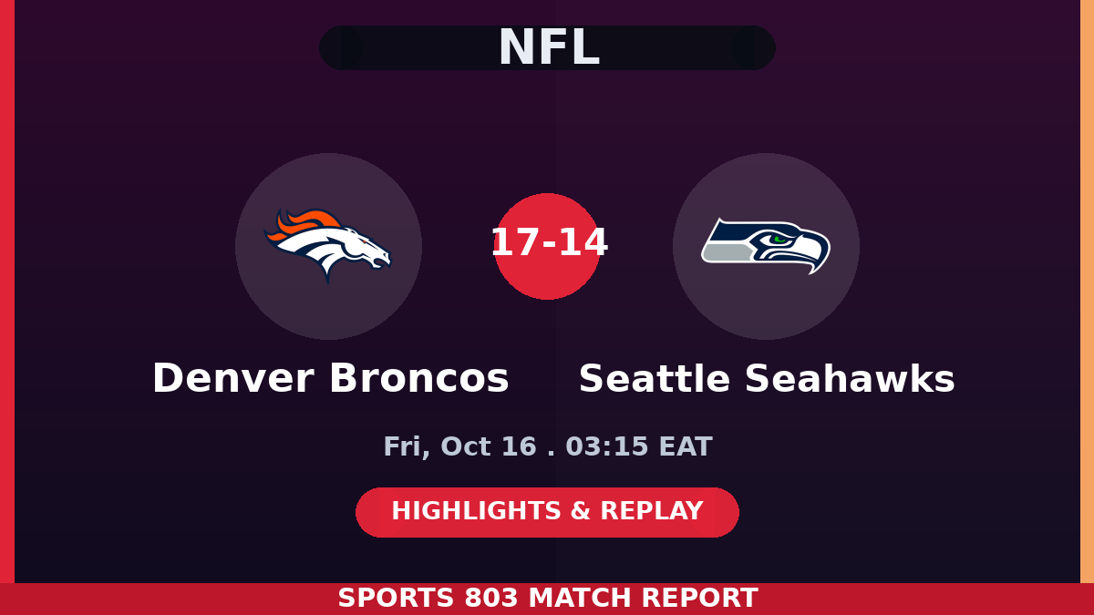 Denver Broncos vs Seattle Seahawks – Sports 803 match graphic
