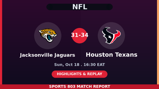 Jacksonville Jaguars vs Houston Texans – Sports 803 match graphic
