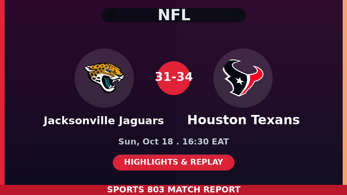 Jacksonville Jaguars vs Houston Texans – Sports 803 match graphic