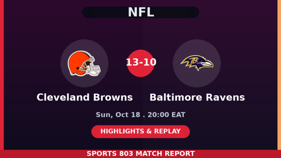 Cleveland Browns vs Baltimore Ravens – Sports 803 match graphic