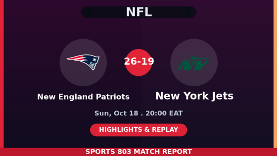 New England Patriots vs New York Jets – Sports 803 match graphic