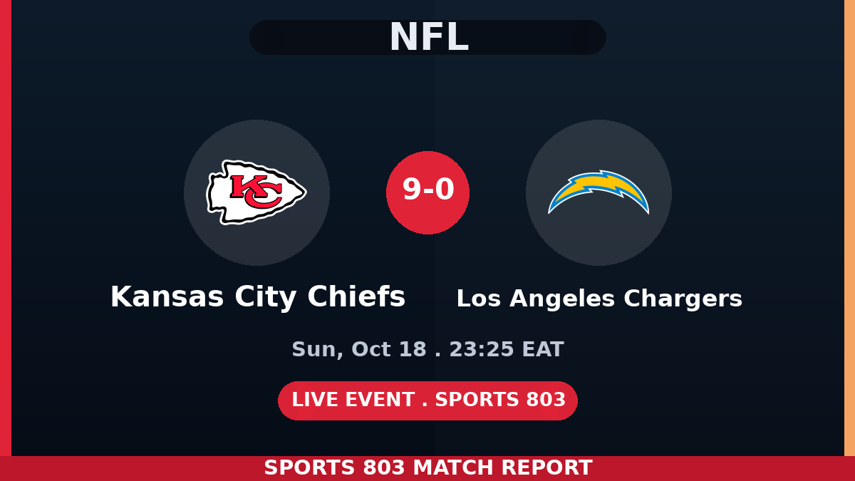 Kansas City Chiefs vs Los Angeles Chargers – Sports 803 match graphic