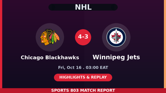 Chicago Blackhawks vs Winnipeg Jets – Sports 803 match graphic