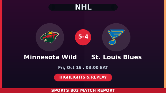 Minnesota Wild vs St. Louis Blues – Sports 803 match graphic