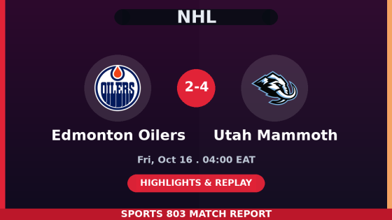Edmonton Oilers vs Utah Mammoth – Sports 803 match graphic
