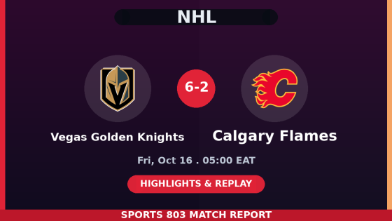Vegas Golden Knights vs Calgary Flames – Sports 803 match graphic