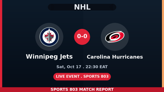 Winnipeg Jets vs Carolina Hurricanes – Sports 803 match graphic