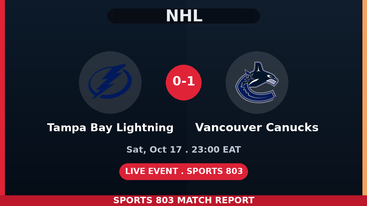 Tampa Bay Lightning vs Vancouver Canucks – Sports 803 match graphic