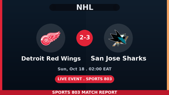 Detroit Red Wings vs San Jose Sharks – Sports 803 match graphic