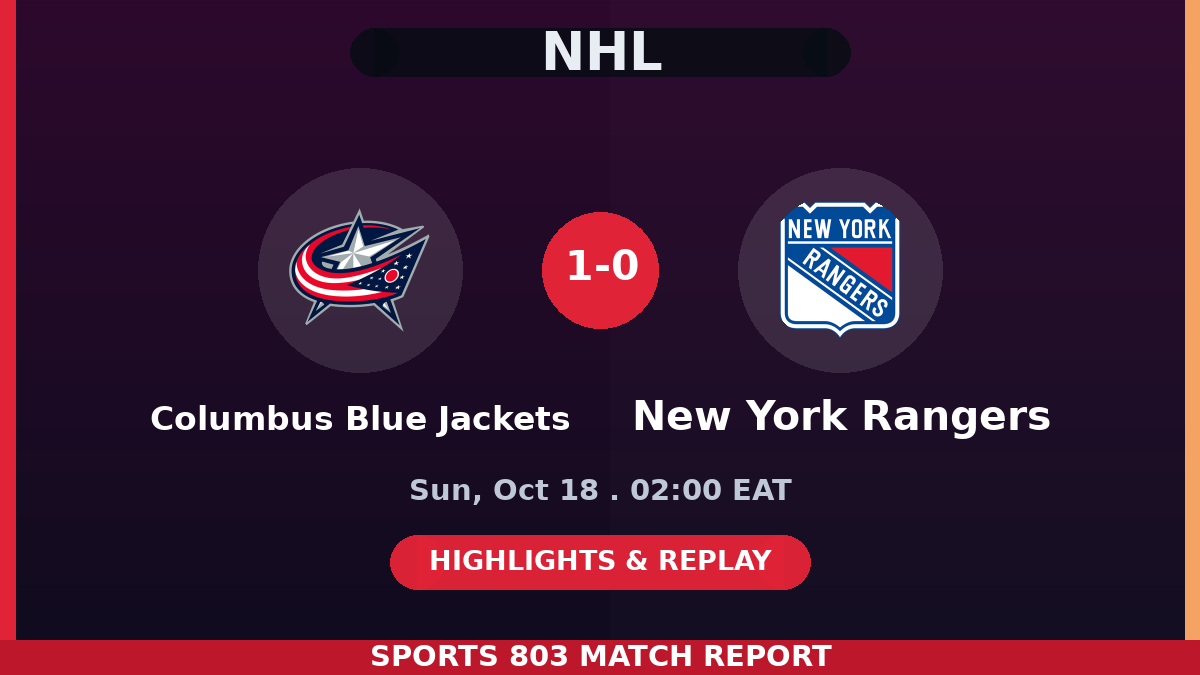 Columbus Blue Jackets vs New York Rangers – Sports 803 match graphic