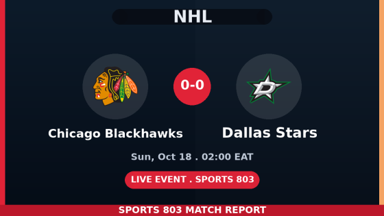 Chicago Blackhawks vs Dallas Stars – Sports 803 match graphic