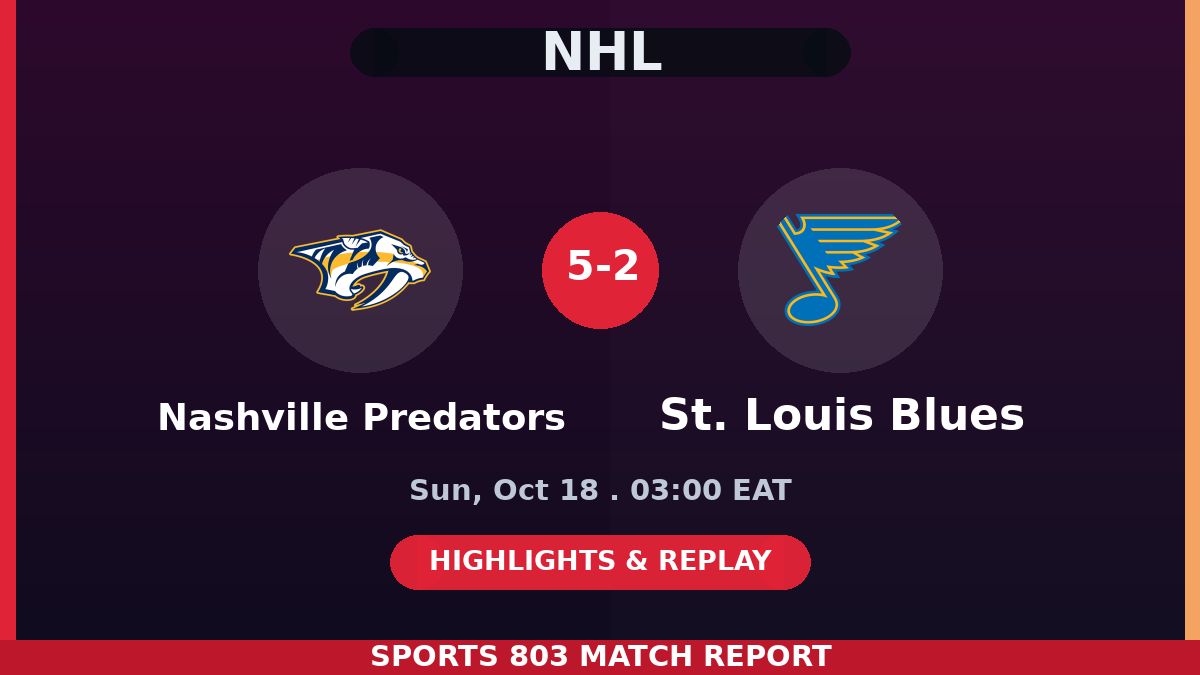 Nashville Predators vs St. Louis Blues – Sports 803 match graphic