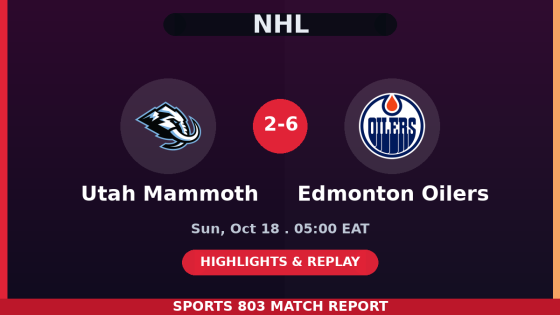 Utah Mammoth vs Edmonton Oilers – Sports 803 match graphic