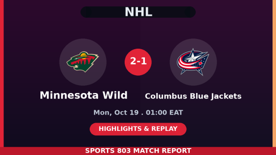 Minnesota Wild vs Columbus Blue Jackets – Sports 803 match graphic