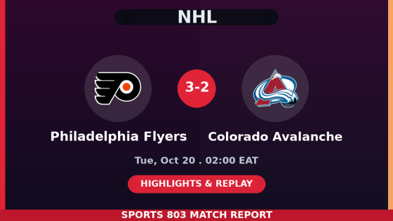 Philadelphia Flyers vs Colorado Avalanche – Sports 803 match graphic
