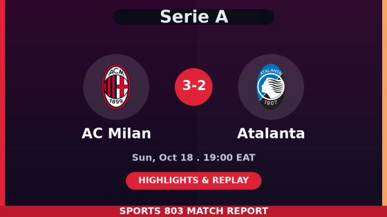 AC Milan vs Atalanta – Sports 803 match graphic